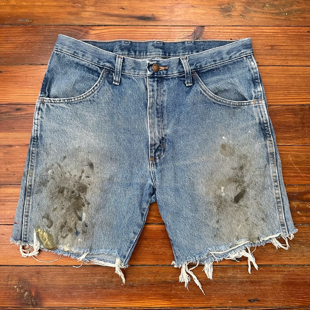 Vintage 90s Rustler cut off blue jean shorts Sz 34